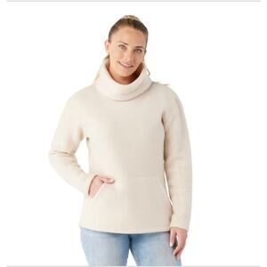 SMARTWOOL Hudson Trail Cowl Neck Kangaroo Pocket Pullover Sweater Heather Gray